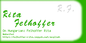 rita felhoffer business card